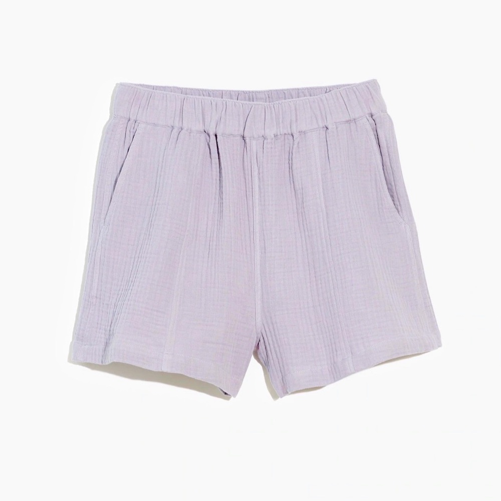Madewell Easy Pull-On Shorts in Lightspun Faded Lavender XL NWT